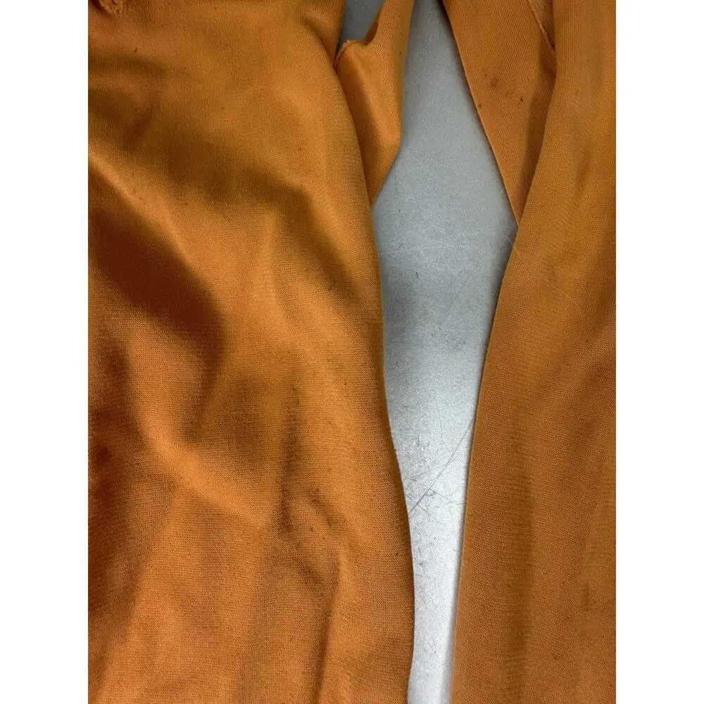 Vintage 50s 60s Orange Cotton Blend Elbow Gloves Pull On Approx Size 7 Driving